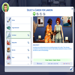 Architect (Part-time) Career  by Kiarasims4mods /  Translated to Spanish by dokimtz
