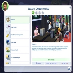 Hacker Career  by Kiarasims4mods / Translated to Spanish by dokimtz