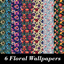Floral Patterned Wallpaper, Set 10