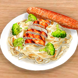 Apple Restaurant Food Set: Classic Broccoli Chicken Alfredo