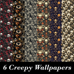 Creepy Patterned Wallpaper, Set 6