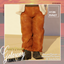 Toddler's Baggy Fit Leather Denim Pants logo