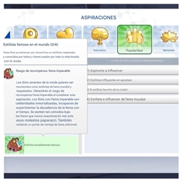 ✨World Famous Stylist Aspiration by kiarasims4mods Spanish Translation-ES✨