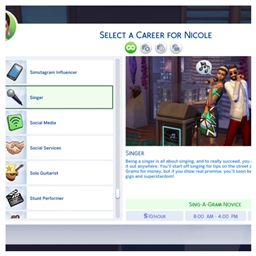 Singing career by kiarasims4mods Spanish translation