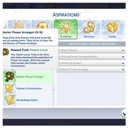✨Master Flower Arranger Aspiration by kiarasims4mods Spanish translation✨