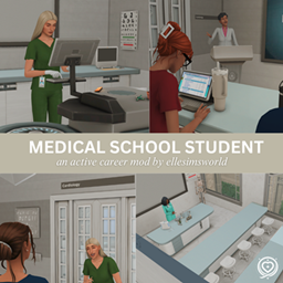 ellesimsworld Medical School Student Mod (V2) / translation spanish by Monisims logo