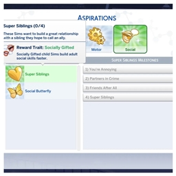 ✨Super Siblings Aspiration by kiarasims4mods Spanish translation✨