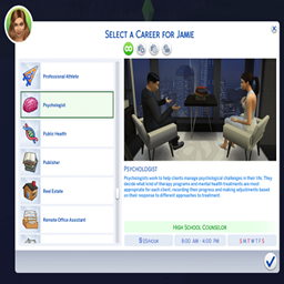Psychologist Career por kiarasims4mods / Translated to Spanish by dokimtz