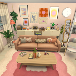 Pastel Retro Aesthetic Living Room