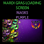 Loading Screen - Mardi Gras Masks on Purple logo