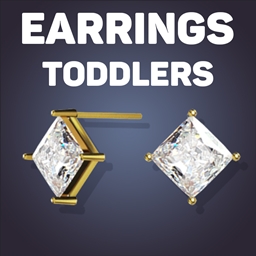 Princess Cut Rotated Crystal Earrings For Toddlers logo
