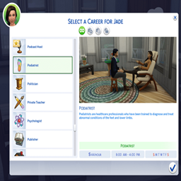 Podiatrist Career por KiaraSims4Mods / Translated to Spanish by dokimtz