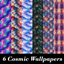 Cosmic Patterned Wallpaper, Set 9