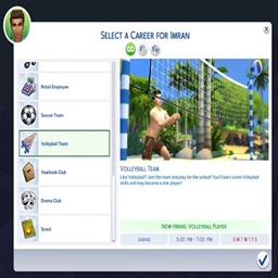 Volleyball Team School Activity por KiaraSims4Mods / Translated to Spanish by dokimtz