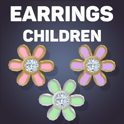 Enamel Overlay Flower Stud Earrings For Kids logo