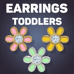Enamel Overlay Flower Earrings For Toddlers logo