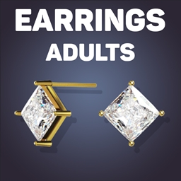Princess Cut Rotated Crystal Earrings For Adults logo