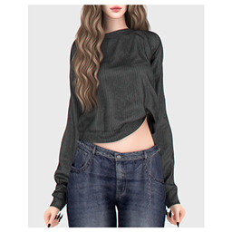 Washed Ribbed Sweatshirt