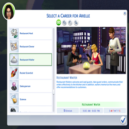 kiarasims Restaurant Waiter Career / translation spanish by Monisims