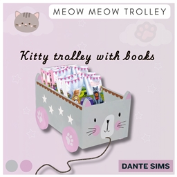 Kids Meow meow kitty trolley with books