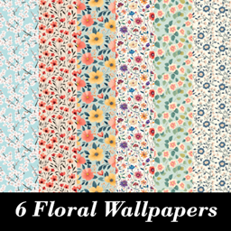 Floral Patterned Wallpaper, Set 11