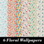 Floral Patterned Wallpaper, Set 11