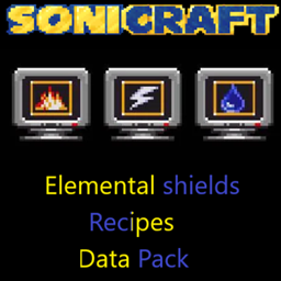 sonicraft unificail crafting recipes for the elemental shields datapack