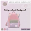 Kids Meow meow kitty school backpack logo