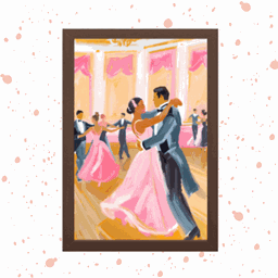 Dancing couple oil painting
