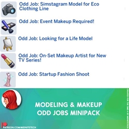 Modeling and Makeup Odd Jobs Mini Pack by midnitetech | Chinese Translation