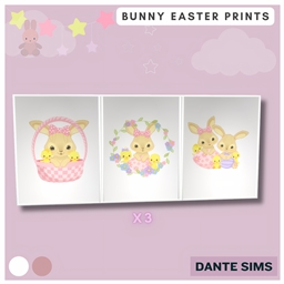 Cute baby bunny easter wall framed prints - set