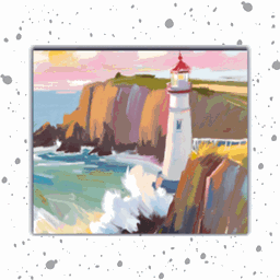 Lighthouse oil painting logo