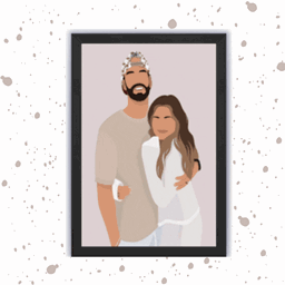 Faceless couple painting logo
