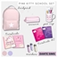 Pink kitty school set logo