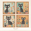 Retro Black Cat Painting by BlusterSims logo