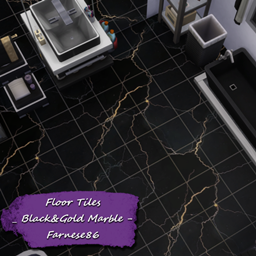 Floor Tiles – Black&Gold Marble logo