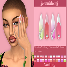 johnnieleemj Nails 15 ( Stiletto Nails w/ Diamonds & Pearls ) logo