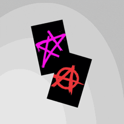Grunge colorful posters set logo