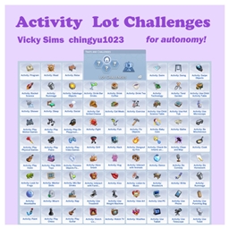 🛠️🎯 Lot Challenges for Activities (with packs) by: Vicky Sims — Spanish translation ES logo