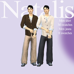 Men jeans-shirtⁿᵃᵗᵃˡⁱˢ logo