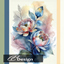 Pretty wallpaper with a floral motif logo
