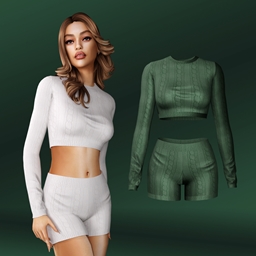 Knitted suit of top and shorts logo
