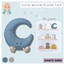 Cute moon plush toy cushion logo