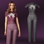 Knitted Top with Angel Print and Striped Pants logo