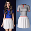 Polo and white skirt logo