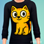 Meow Mode – Men’s Long Sleeve Tee 🐾🖤 logo