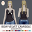 Bow velvet camisole logo