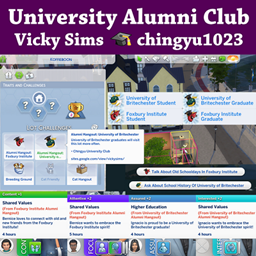 University Alumni Club (Lot Challenges & Traits) por Vicky Sims /  Translated to Spanish by dokimtz