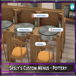 SrslySims Srsly's Custom Menus - Pottery / translation spanish by Monisims