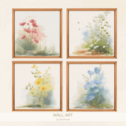 Watercolor Flowerbed Painting by BlusterSims logo